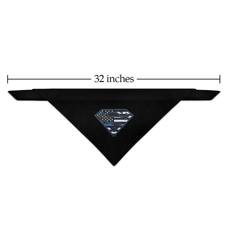 GRAPHICS & MORE Superman Thin Blue Line Flag Shield Logo Dog Pet Bandana - Image 2